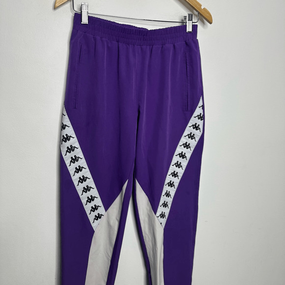 KAPPA 222 Banda Bawon Track Pants grape Purple women's XS elastic logo pull on - Picture 3 of 6